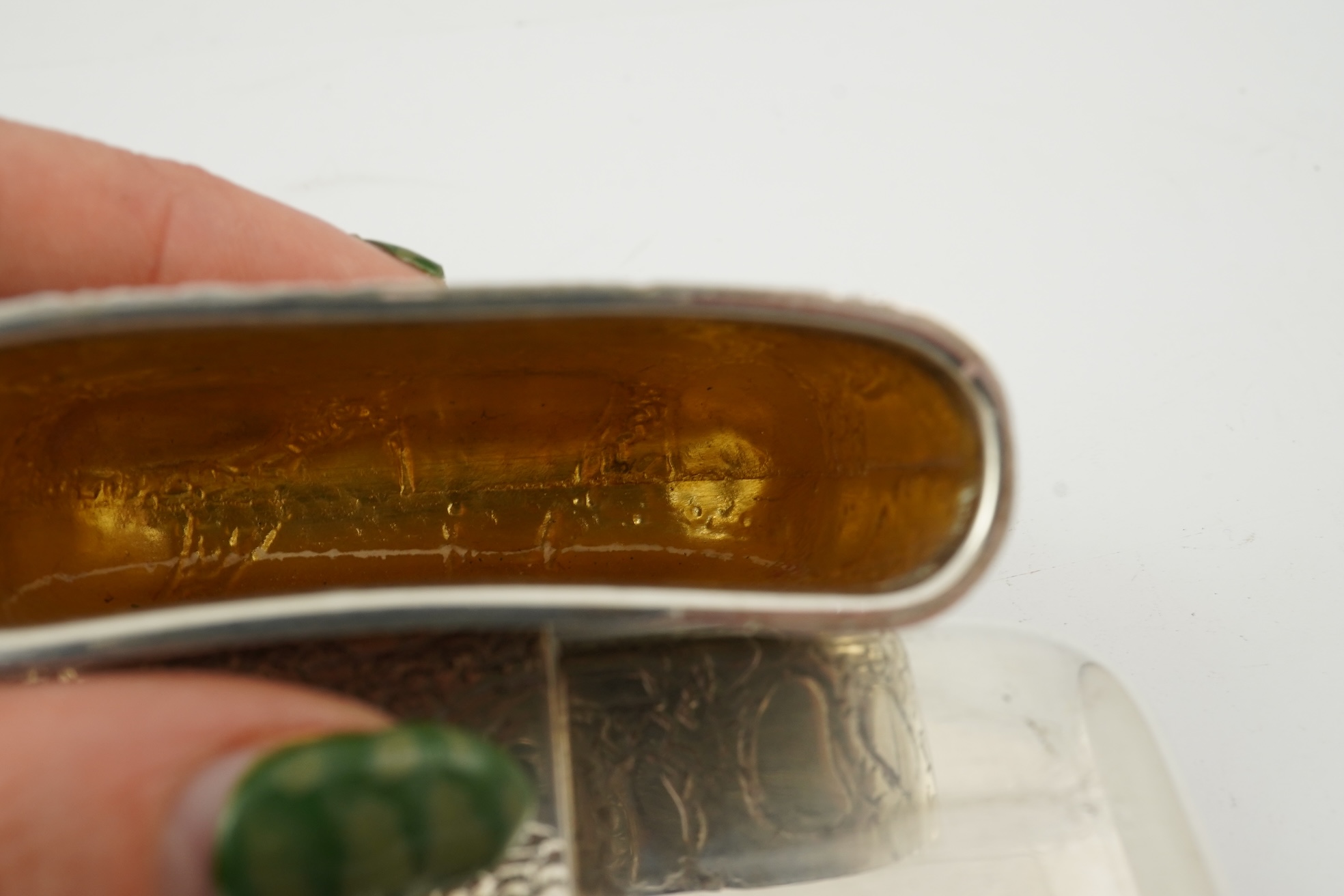 A late Victorian silver hip flask, maker George Heath?